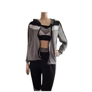 OTOS Yoga Workout Clothes Jogging Tracksuit Stretch Outfit 3 Pieces Set - S/M